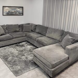 Grey Suede Sectional
